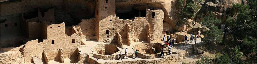Photograph of the remains the pueblo known as Cliff Palace. Andreas F. Borchert, "Mesa Verde National Park Cliff Palace" via Wikimedia. 