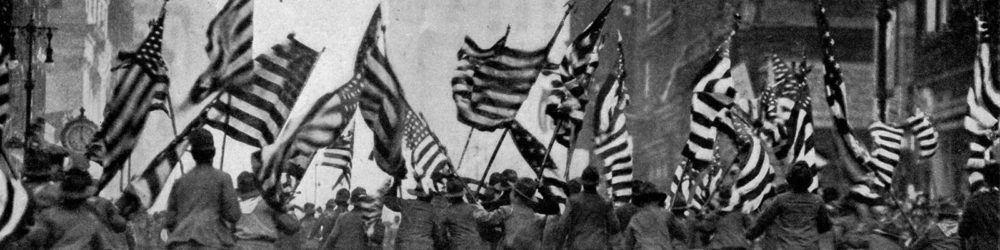 Boy Scouts in 1917 Parade. From the National Geographic Magazine, via Wikimedia.