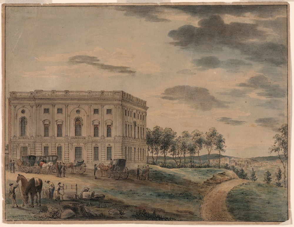 The year 1800 brought about a host of changes in government, in particular the first successful and peaceful transfer of power from one political party to another. But the year was important for another reason: the US Capitol in Washington, D.C. (pictured here in 1800) was finally opened to be occupied by the Congress, the Supreme Court, the Library of Congress, and the courts of the District of Columbia. William Russell Birch, A view of the Capitol of Washington before it was burnt down by the British, c. 1800. Wikimedia, http://commons.wikimedia.org/wiki/File:USCapitol1800.jpg. 