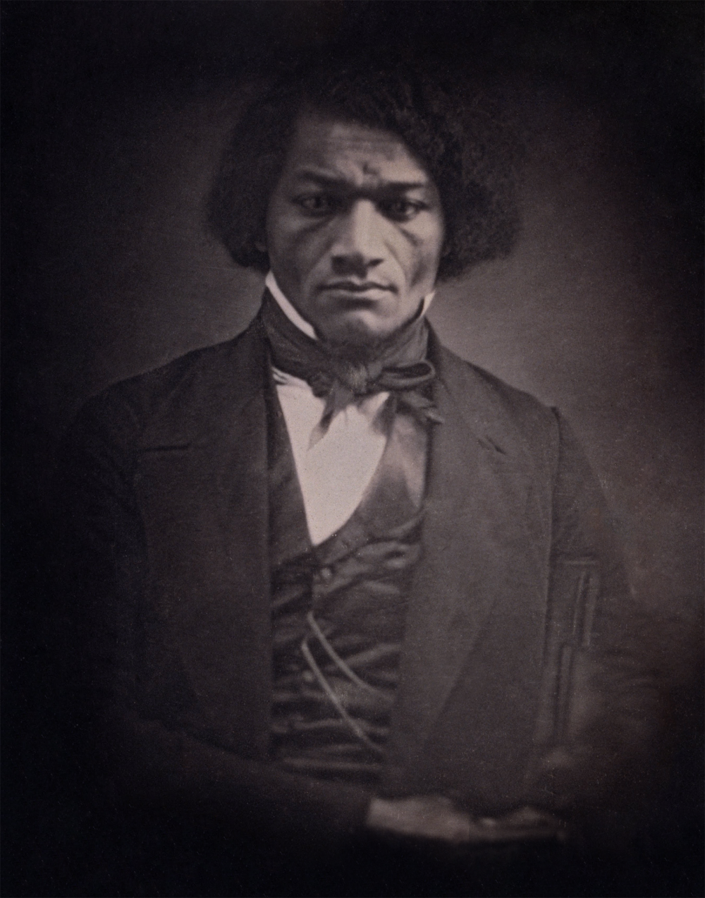 Frederick Douglass was perhaps the most famous African American abolitionist, fighting tirelessly not only for the end of slavery but for equal rights of all American citizens. This copy of a daguerreotype shows him as a young man, around the age of 29 and soon after his self-emancipation. Print, c. 1850 after c. 1847 daguerreotype. Wikimedia, http://commons.wikimedia.org/wiki/File:Unidentified_Artist_-_Frederick_Douglass_-_Google_Art_Project-restore.png. 