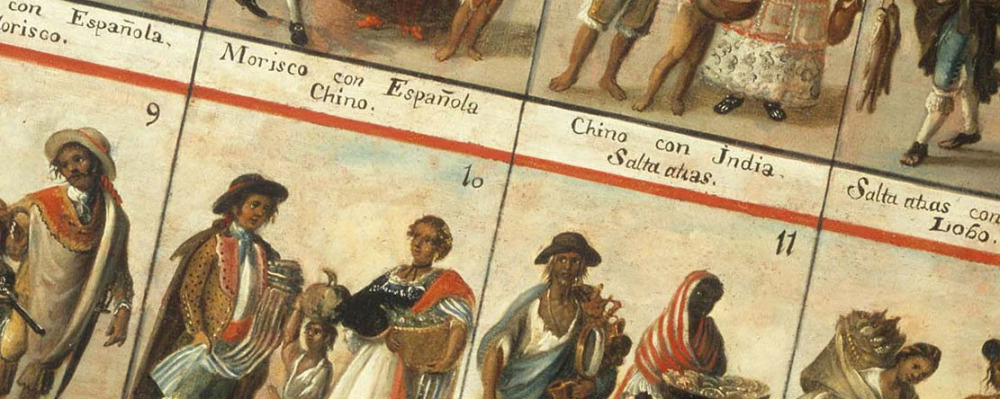 Excerpt from the casta paintings describing the many different races of Spanish America. 