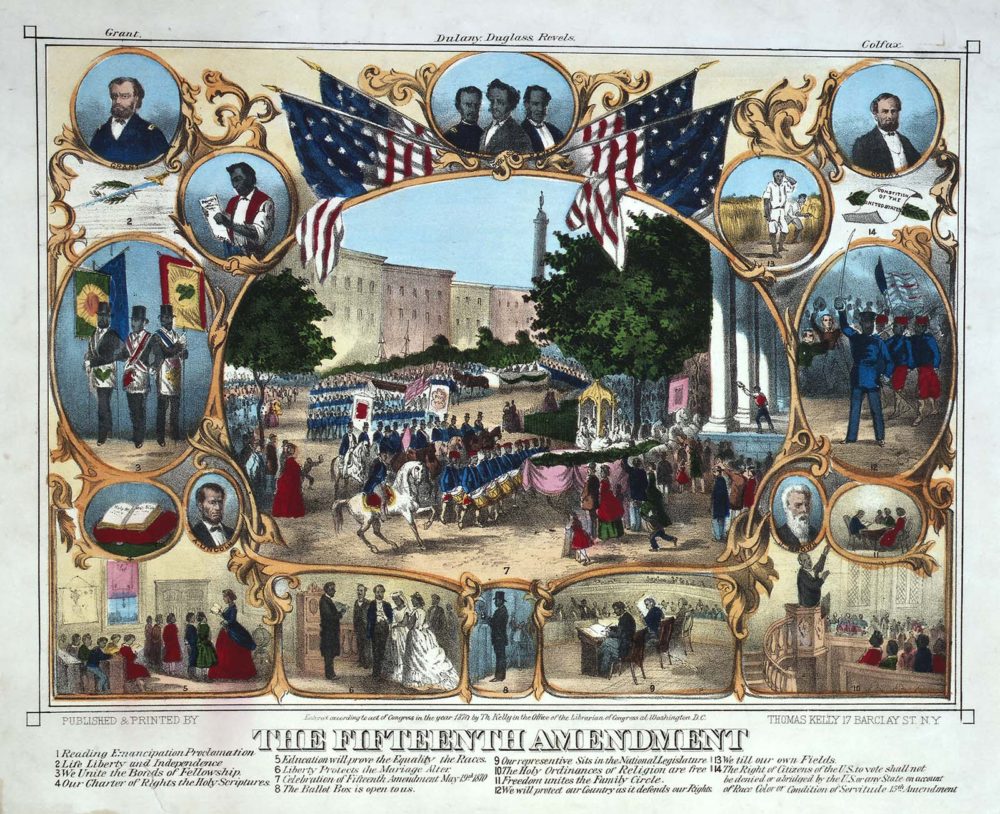 Thomas Kelley, "The Fifteenth Amendment," 1870, via Wikimedia. 