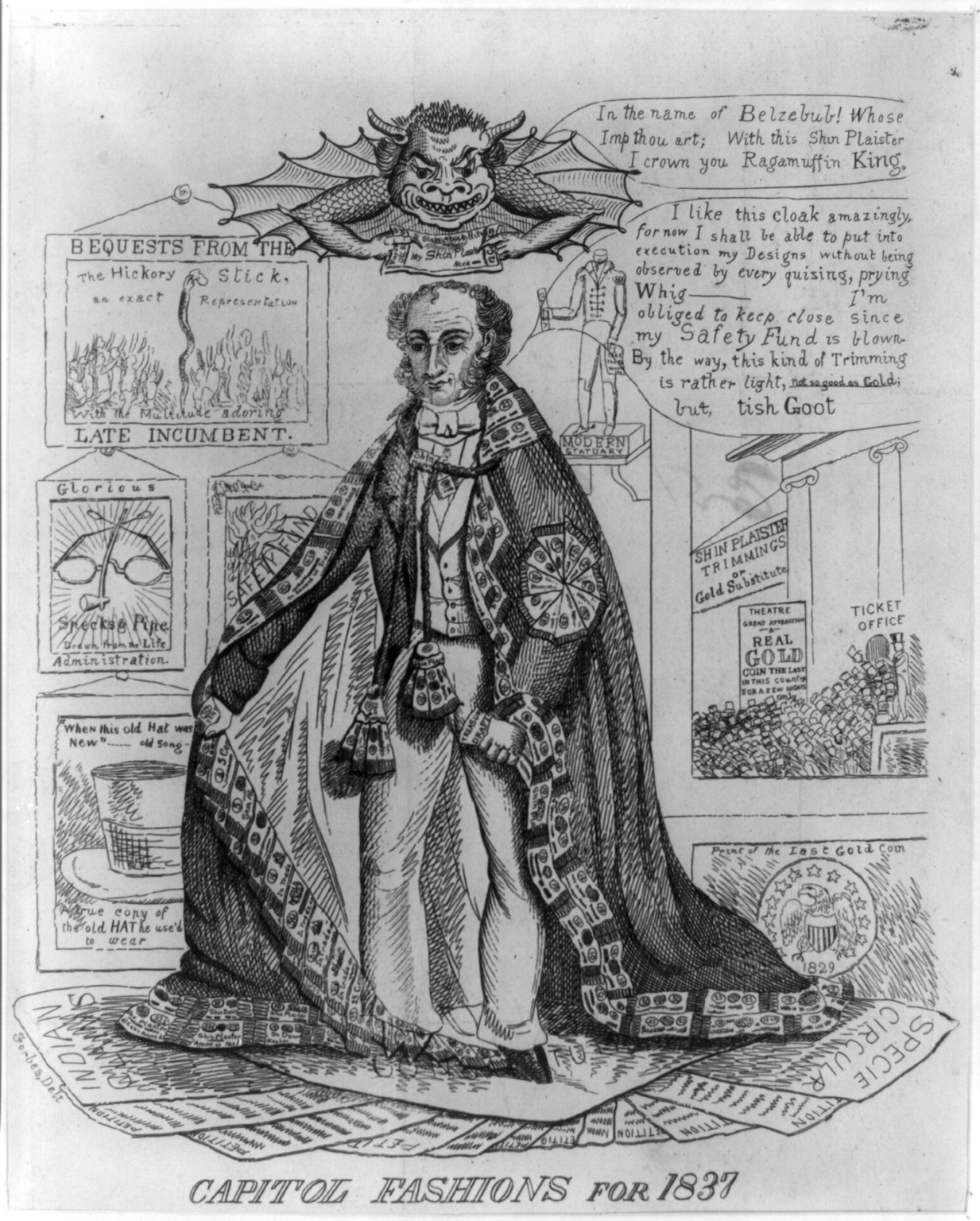 Martin van buren cartoon 1837 the american yawp reader