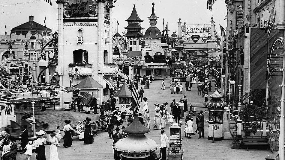 Visitors to Coney Island's Luna Park, ca.1910-1915.