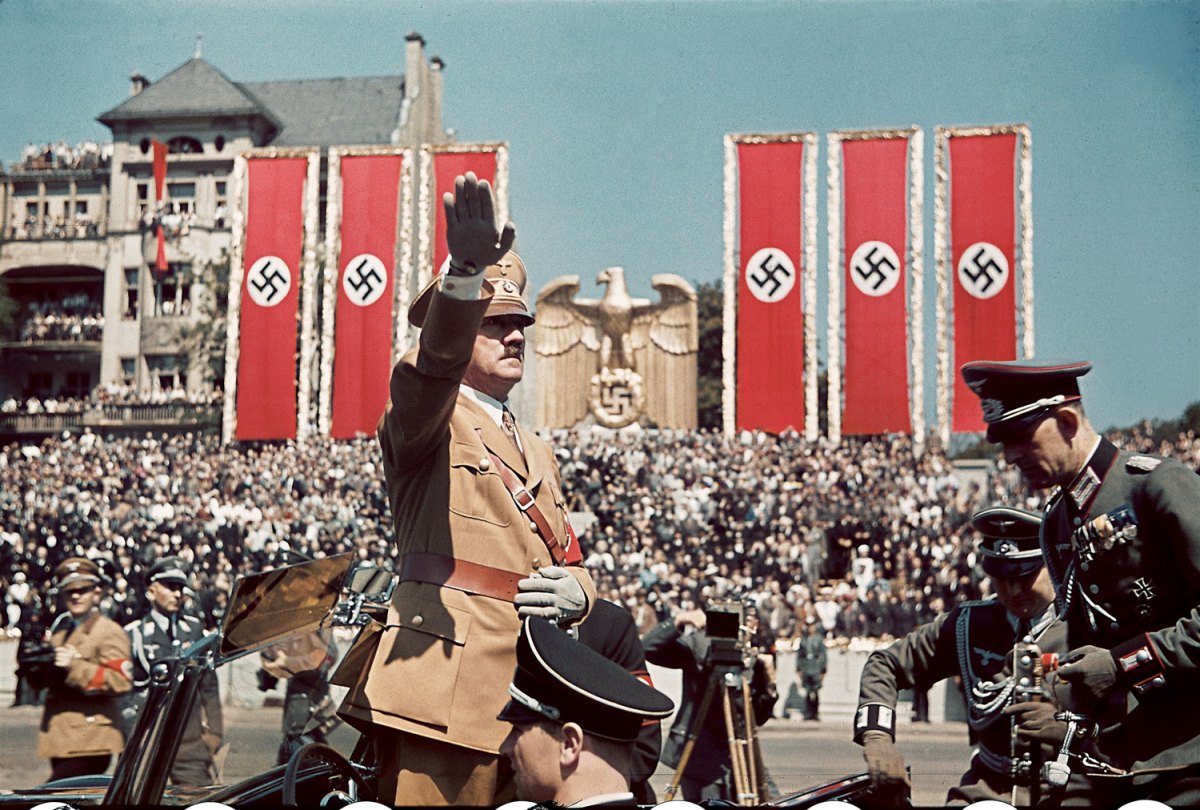 "Adolf Hitler salutes troops of the Condor Legion who fought alongside Spanish Nationalists in the Spanish Civil War, during a rally upon their return to Germany, 1939." Hugo Jaeger—Time & Life Pictures/Getty Images. http://life.time.com/world-war-ii/nazi-propaganda-and-the-myth-of-aryan-invincibility/#ixzz2Wd38MUY9 
