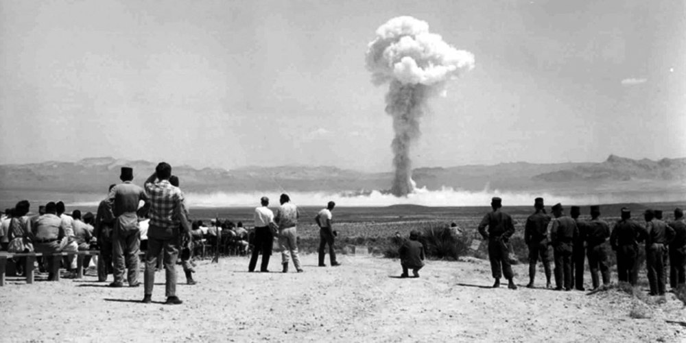 Test of the tactical nuclear weapon, "Small Boy" at the Nevada Test Site on July 14, 1962. National Nuclear Security Administration, #760-5-NTS.