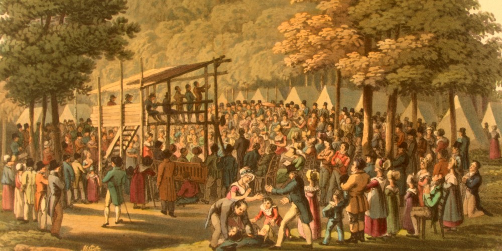 "Camp Meeting of the Methodists in N. America," 1819. Library of Congress