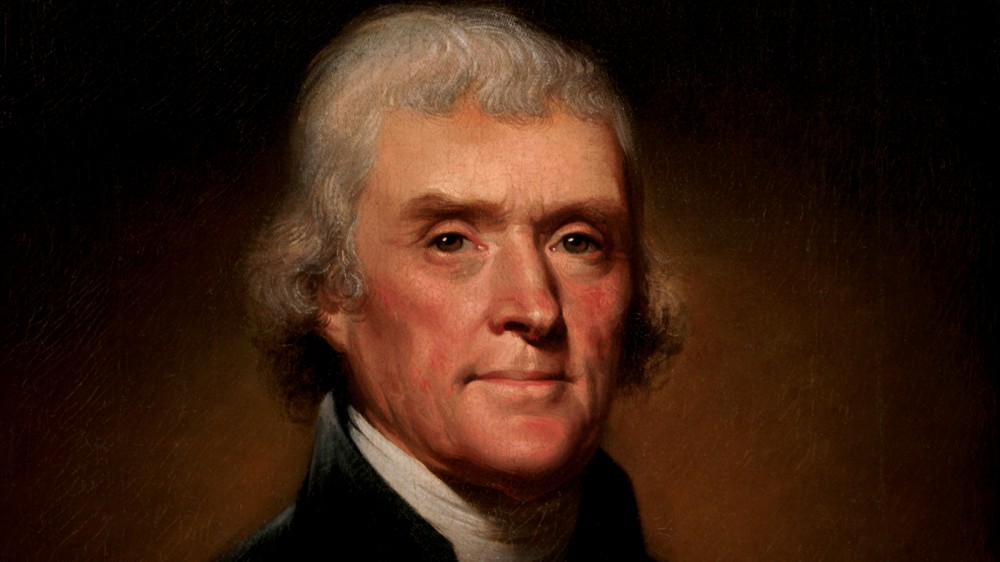 Official Presidential portrait of Thomas Jefferson, by Rembrandt Peale, via White House Historical Association