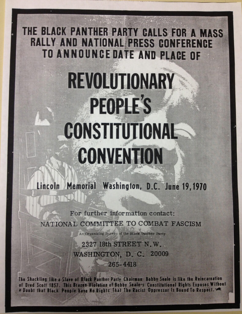 A poster advertising a meeting of the Black Panthers.