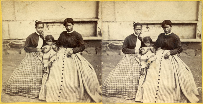 This is a black and white photo of Selina Gray and her two daughters. Selina Gray was the enslaved housekeeper of Robert E. Lee. 